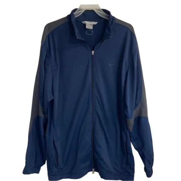 Nike Jacket Full Zip Athletic Lightweight Navy Gray Mens size XL - Picture 10 of 10